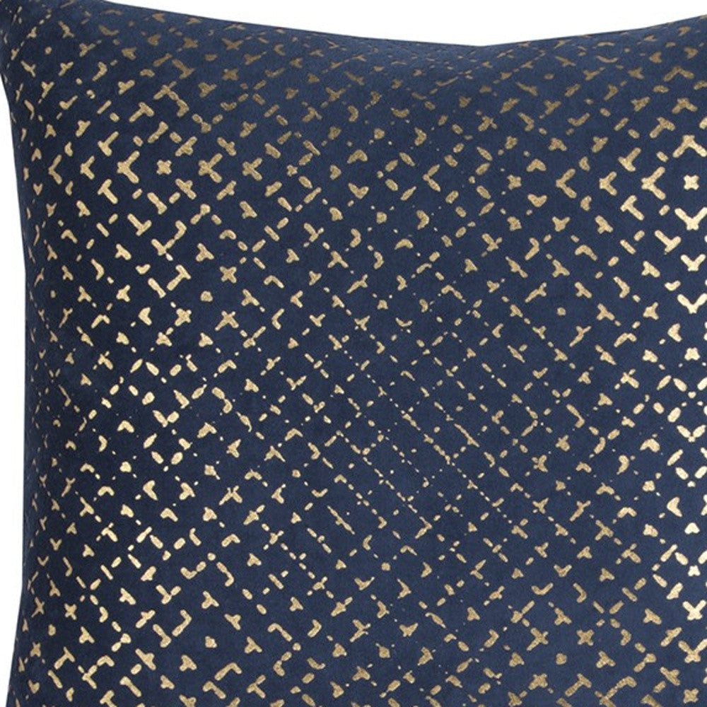 20" Navy Cotton Throw Pillow FurniFindUSA