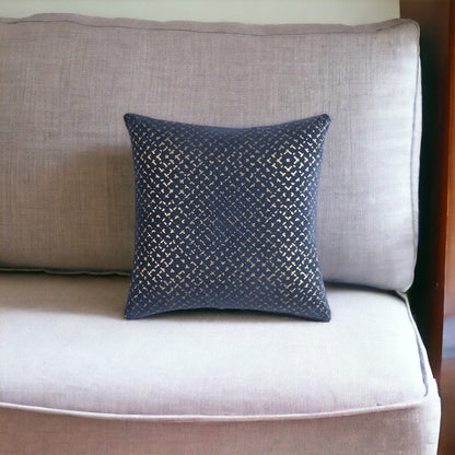 20" Navy Cotton Throw Pillow FurniFindUSA
