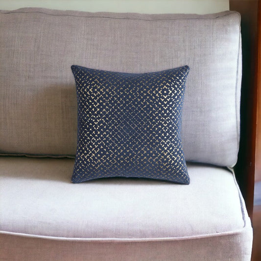 20" Navy Cotton Throw Pillow FurniFindUSA