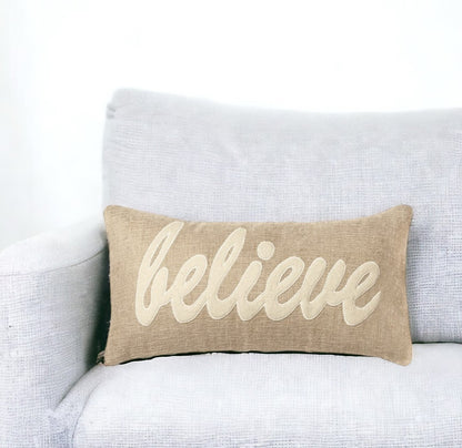 21" X 11" Natural Cotton Throw Pillow FurniFindUSA