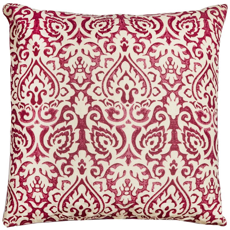 22" Red and White Cotton Throw Pillow FurniFindUSA