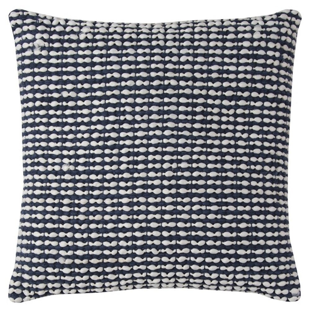 20" X 20" Blue and White Weave Cotton Zippered Pillow HomeRoots