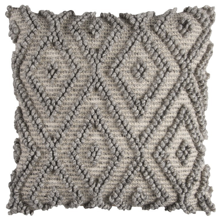 20" Natural And Gray Cotton Throw Pillow FurniFindUSA