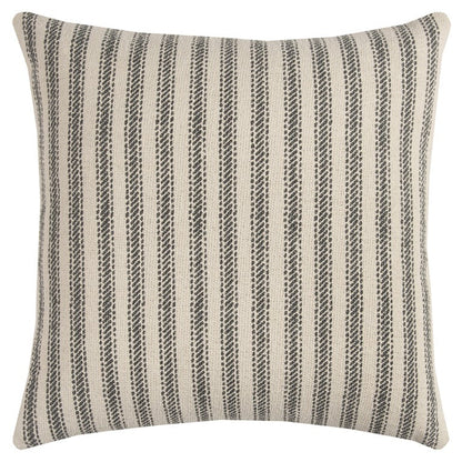 Gray Natural Ticking Stripe Throw Pillow FurniFindUSA