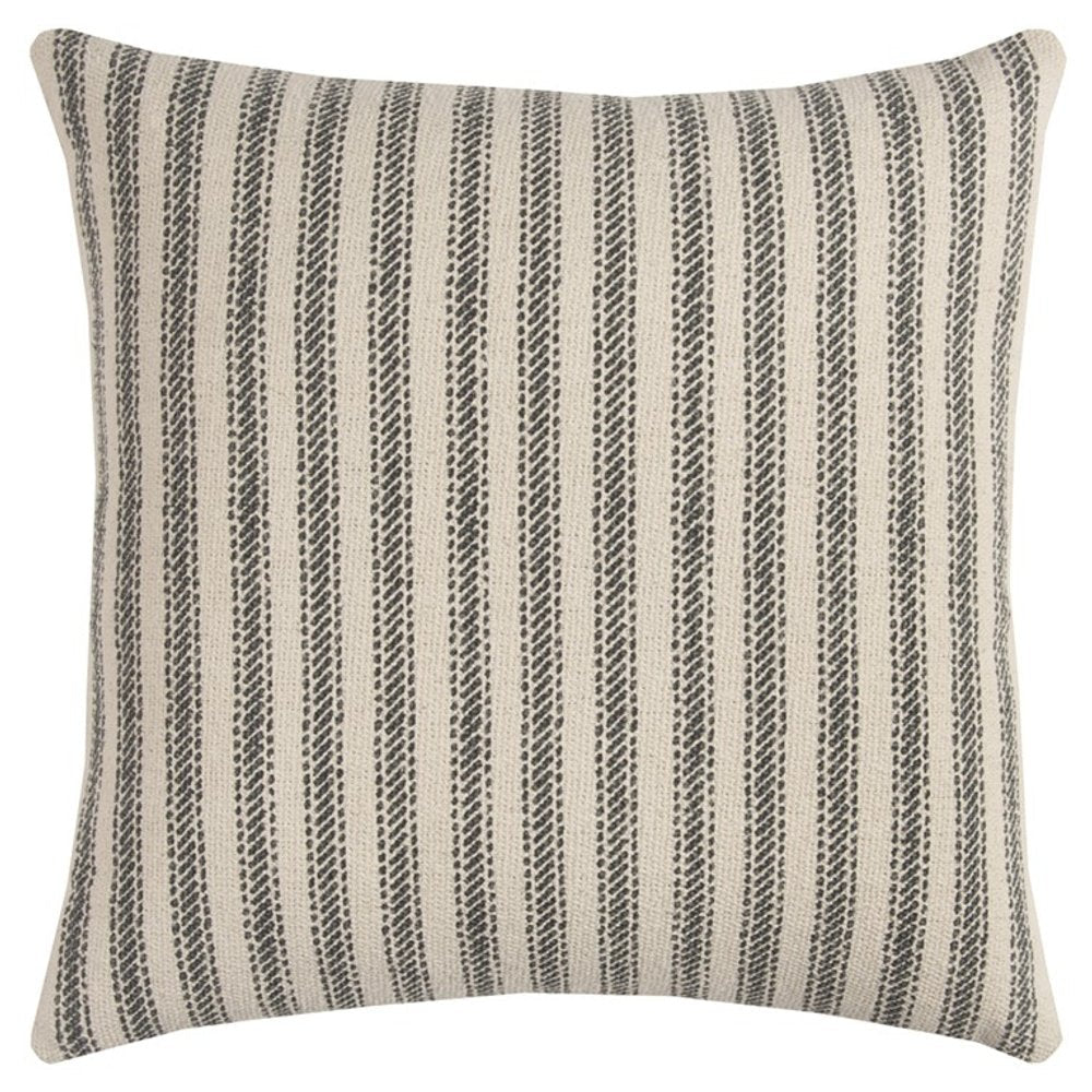 Gray Natural Ticking Stripe Throw Pillow — view 1