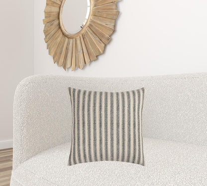 Gray Natural Ticking Stripe Throw Pillow FurniFindUSA