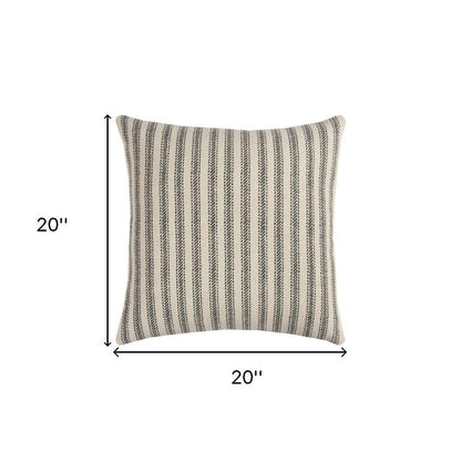 Gray Natural Ticking Stripe Throw Pillow HomeRoots