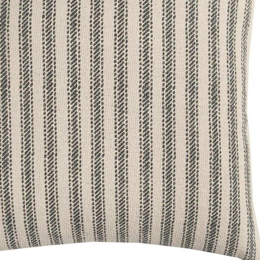 Gray Natural Ticking Stripe Throw Pillow HomeRoots