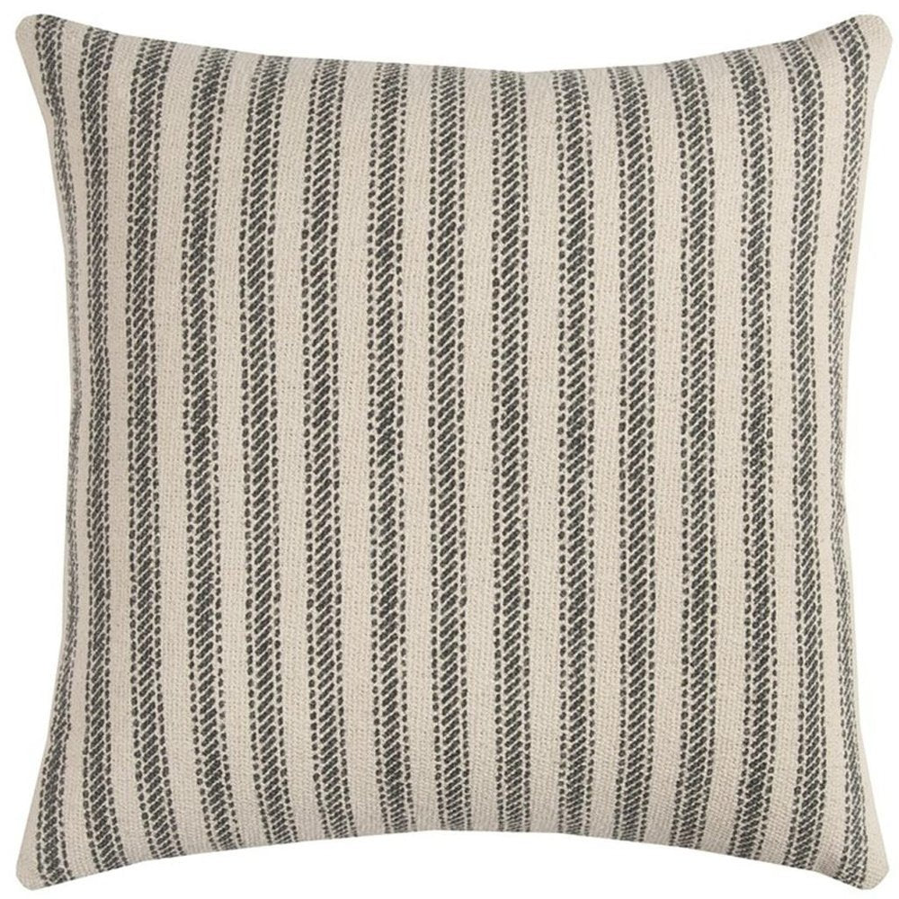 Gray Natural Ticking Stripe Throw Pillow — view 8