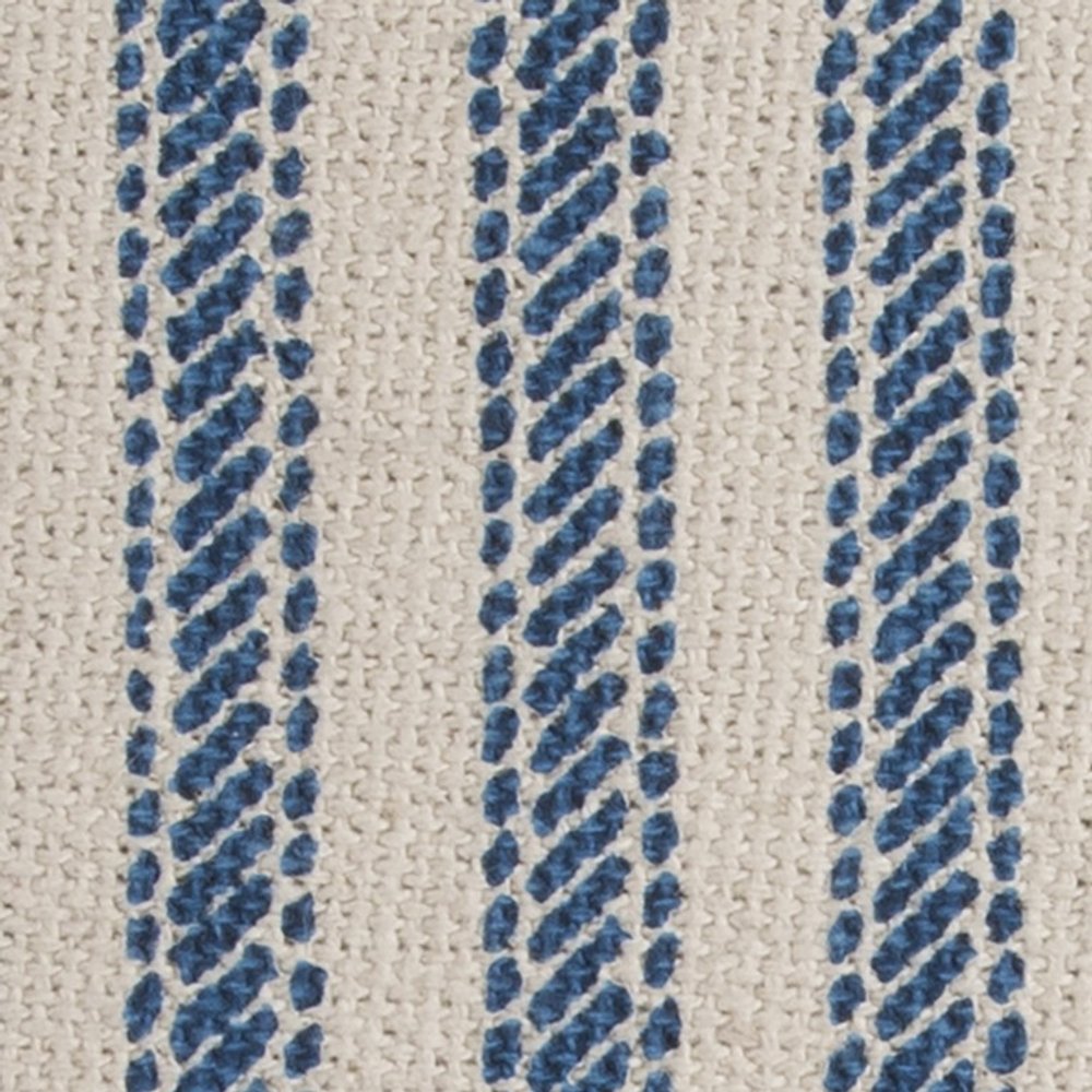 20" Blue And Natural Ticking Stripe Cotton Throw Pillow HomeRoots