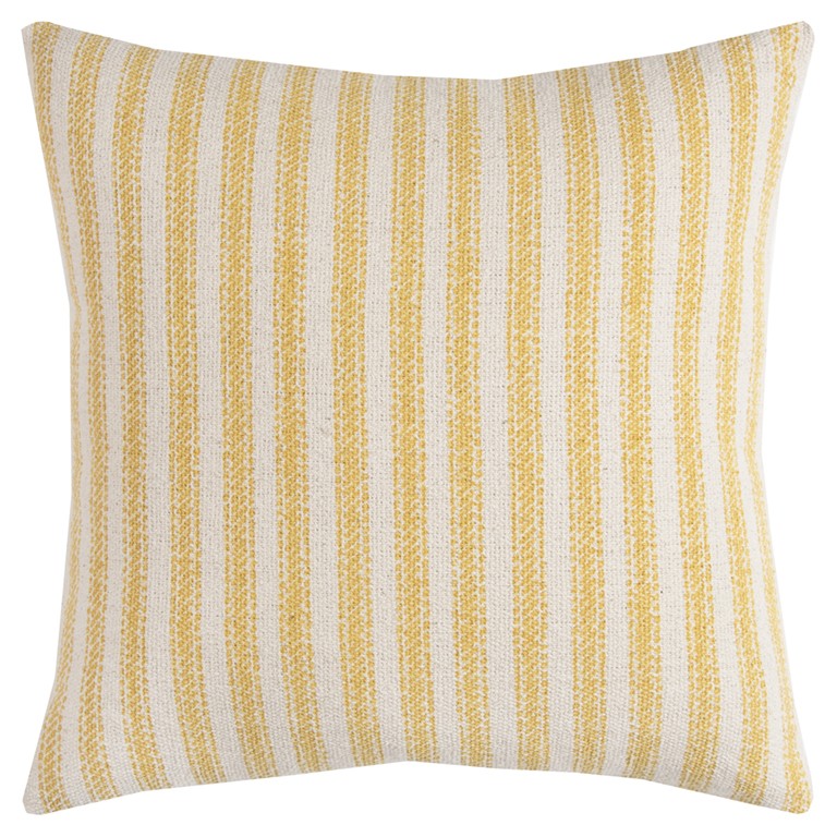 Yellow Natural Ticking Stripe Throw Pillow FurniFindUSA
