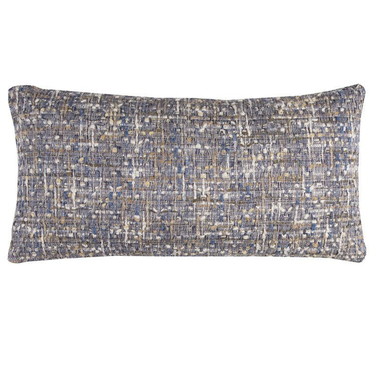 Blue Gray Metallic Nubby Textured Lumbar Pillow FurniFindUSA