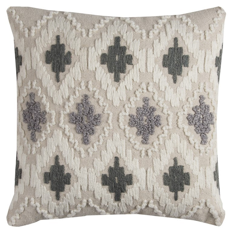 Gray Beige Classic Ikat Pattern Throw Pillow FurniFindUSA