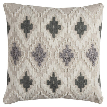 Gray Beige Classic Ikat Pattern Throw Pillow FurniFindUSA
