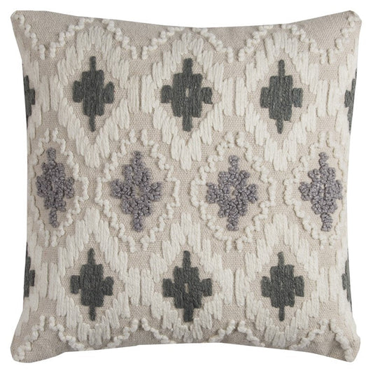Gray Beige Classic Ikat Pattern Throw Pillow FurniFindUSA