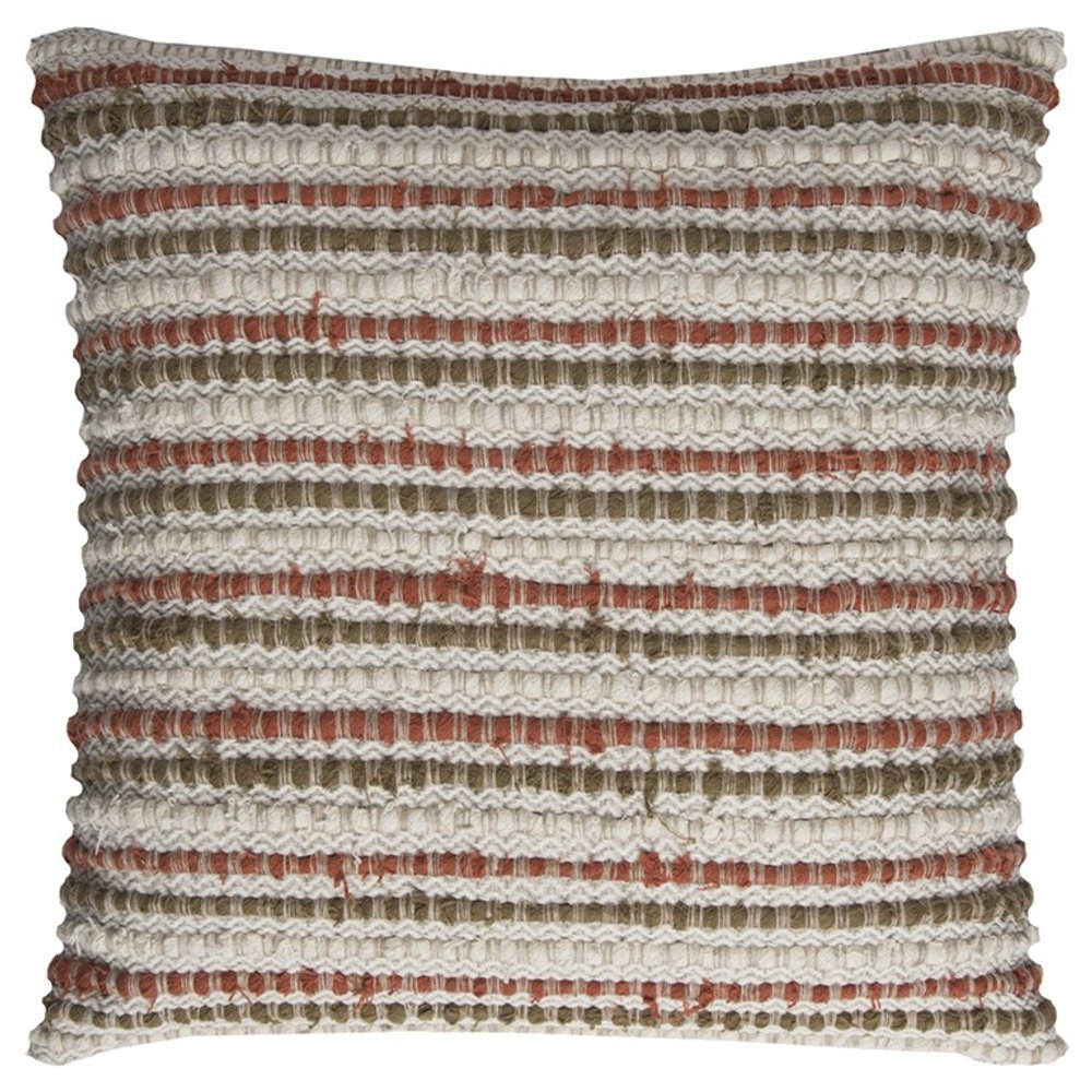 Brown Beige Nubby Texture Bands Throw Pillow — view 1