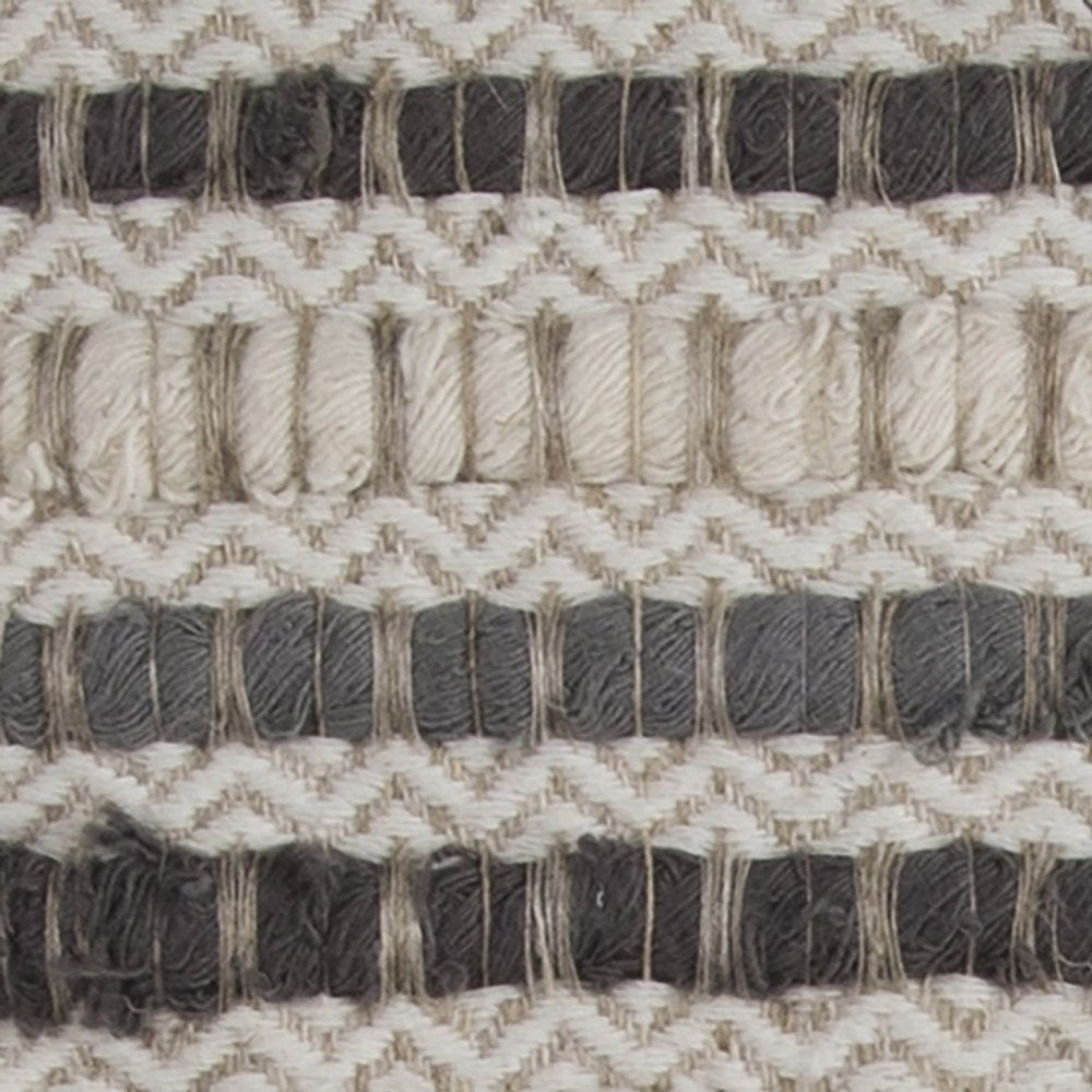 20" Gray Beige Nubby Texture Bands Throw Pillow HomeRoots