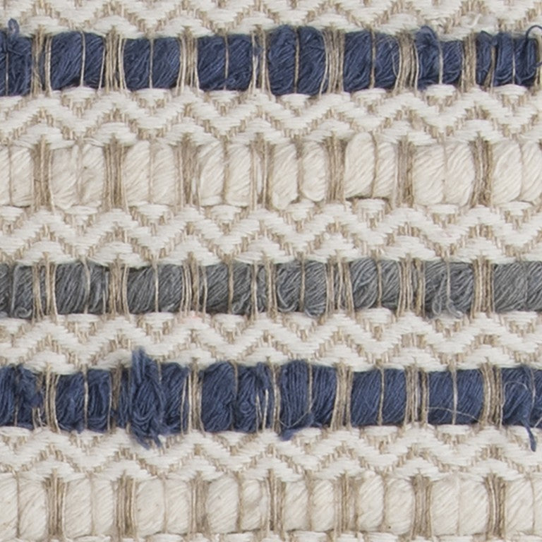 Blue Beige Nubby Texture Bands Throw Pillow FurniFindUSA