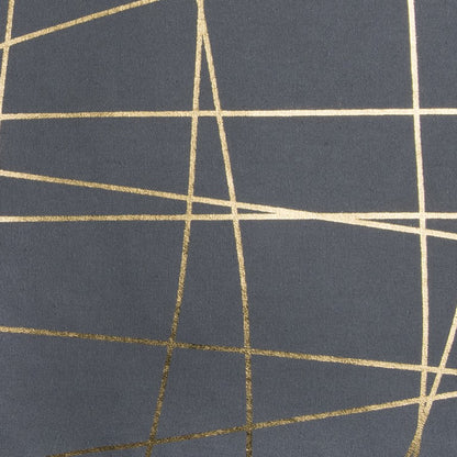 20" Gray and Gold Abstract Linework Cotton Throw Pillow FurniFindUSA