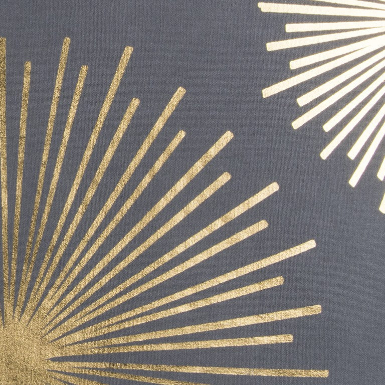 20" Gray and Gold Fireworks Cotton Throw Pillow FurniFindUSA