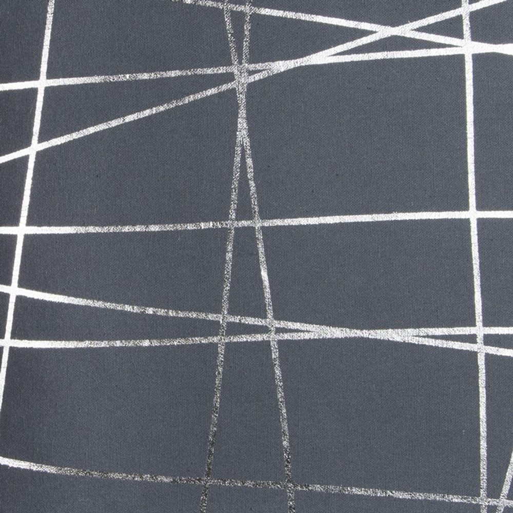 20" Gray and Silver Abstract Linework Cotton Throw Pillow HomeRoots