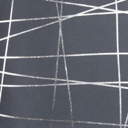 20" Gray and Silver Abstract Linework Cotton Throw Pillow HomeRoots