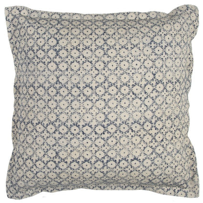 Blue Beige Distressed Block Throw Pillow FurniFindUSA