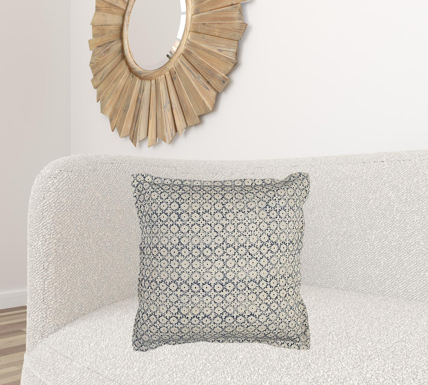 Blue Beige Distressed Block Throw Pillow FurniFindUSA