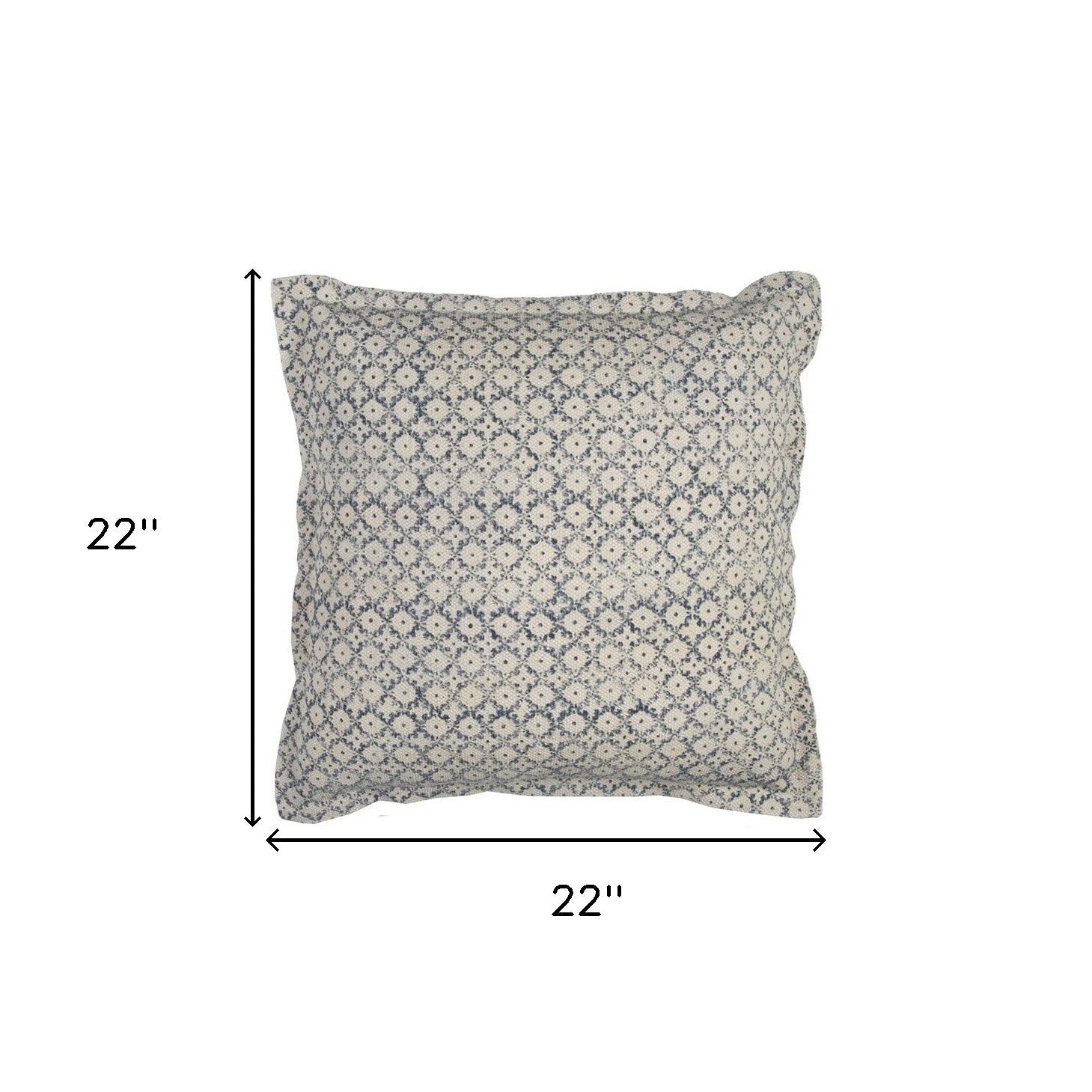 Blue Beige Distressed Block Throw Pillow FurniFindUSA