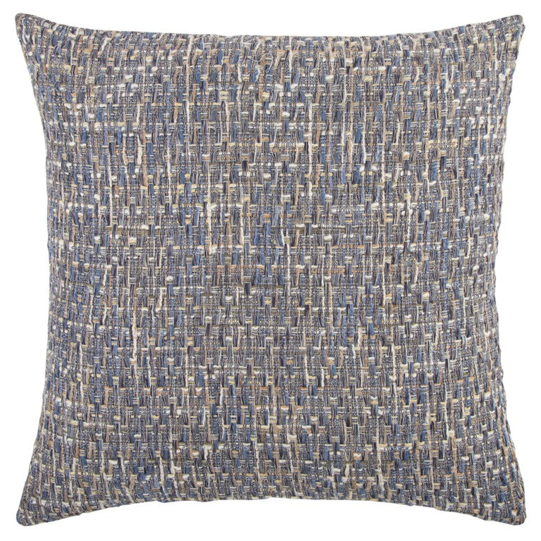 Blue Gray Metallic Nubby Textured Throw Pillow FurniFindUSA