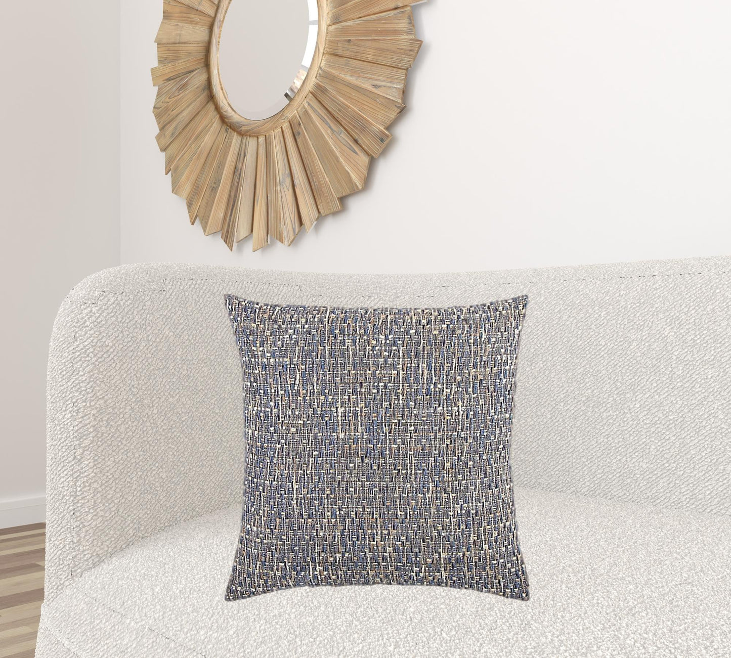 Blue Gray Metallic Nubby Textured Throw Pillow FurniFindUSA