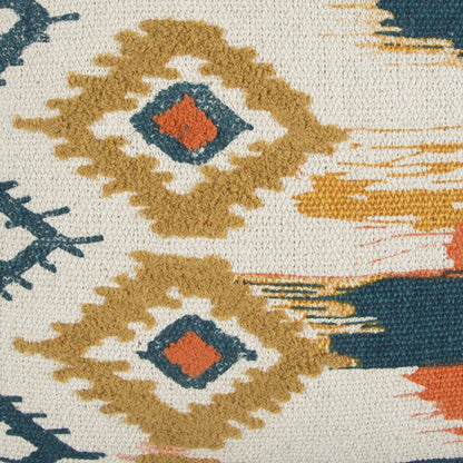 Blue Mustard Ikat Pattern Throw Pillow FurniFindUSA