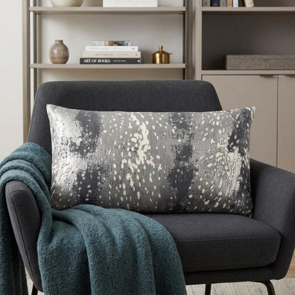 14" X 26" Gray Cotton Throw Pillow HomeRoots