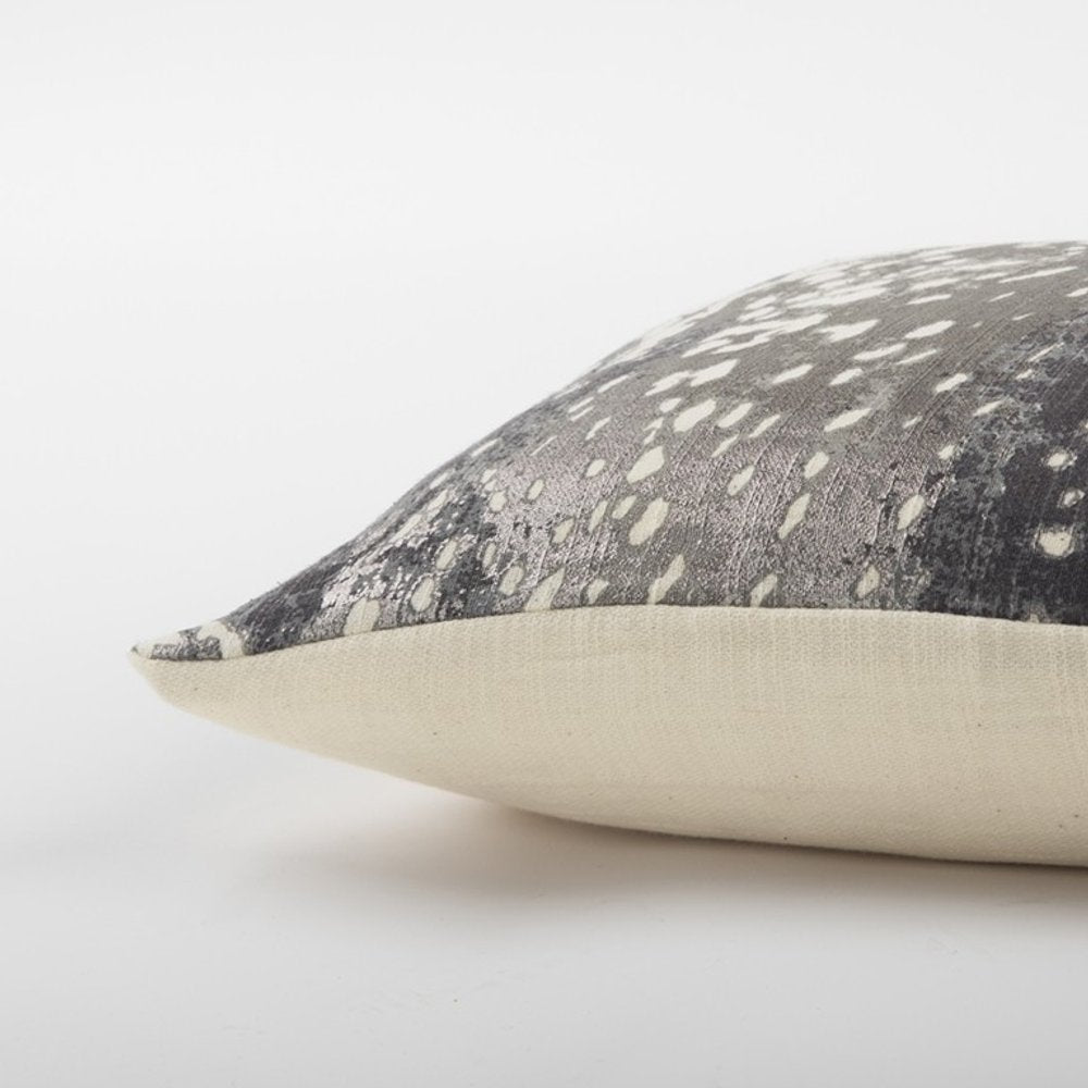 14" X 26" Gray Cotton Throw Pillow — view 3