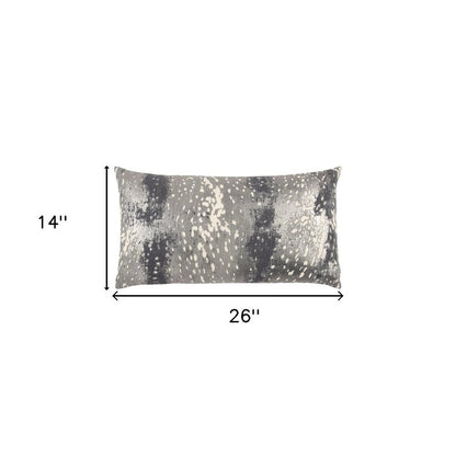 14" X 26" Gray Cotton Throw Pillow HomeRoots