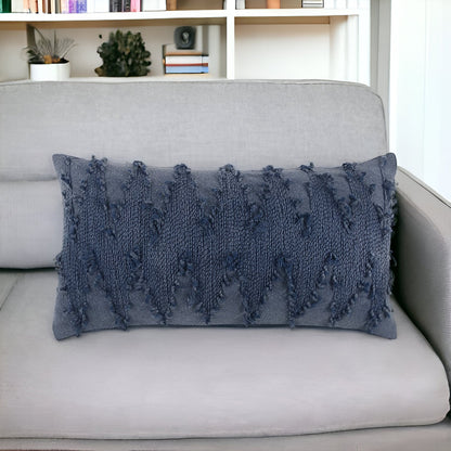 14" X 26" Indigo Cotton Throw Pillow FurniFindUSA