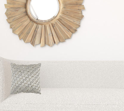 Lux Silver and Gold Beaded Chevron Throw Pillow FurniFindUSA