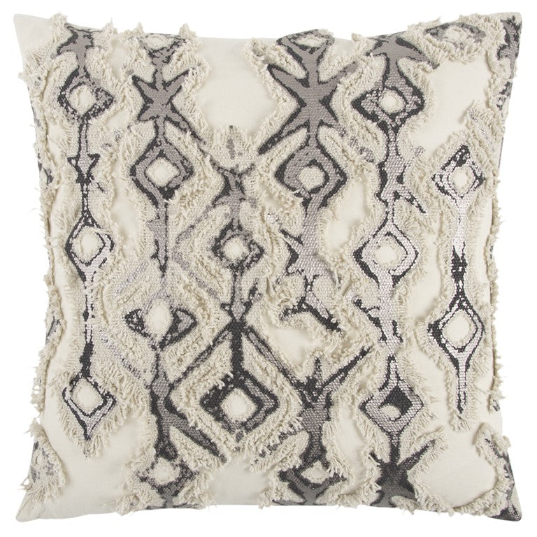 Ivory Gray Snakeskin Pattern Throw Pillow FurniFindUSA