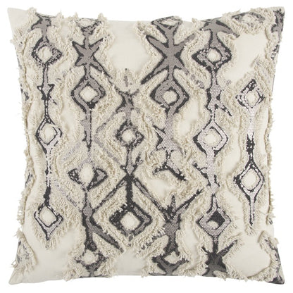 Ivory Gray Snakeskin Pattern Throw Pillow FurniFindUSA