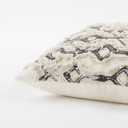 Ivory Gray Snakeskin Pattern Throw Pillow FurniFindUSA