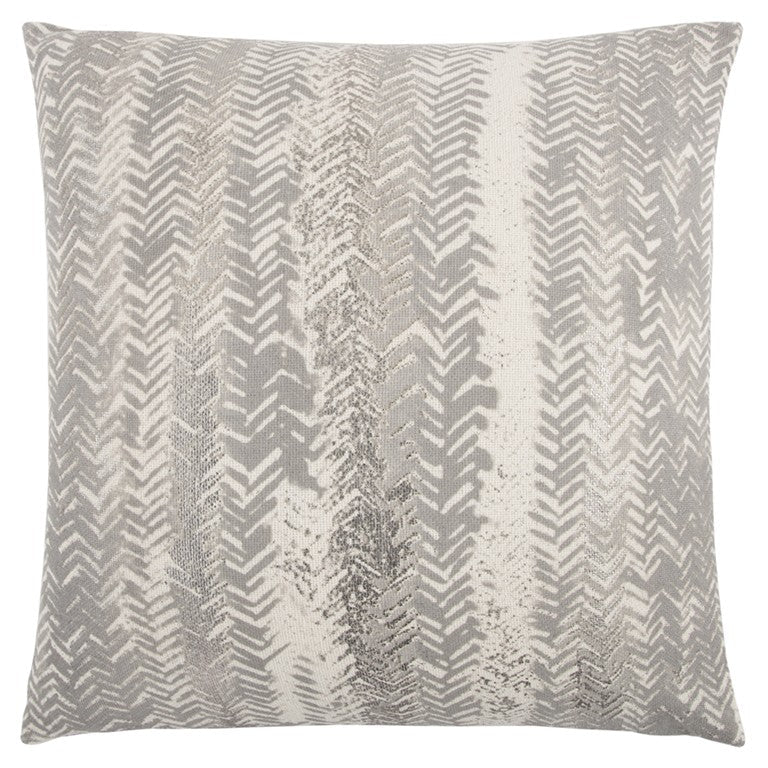 Gray Silver Metallic Tonal Print Throw Pillow FurniFindUSA