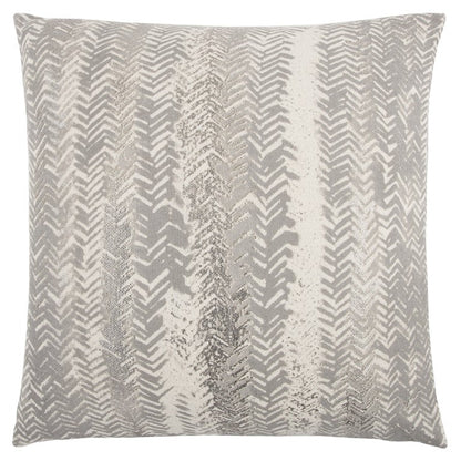 Gray Silver Metallic Tonal Print Throw Pillow FurniFindUSA