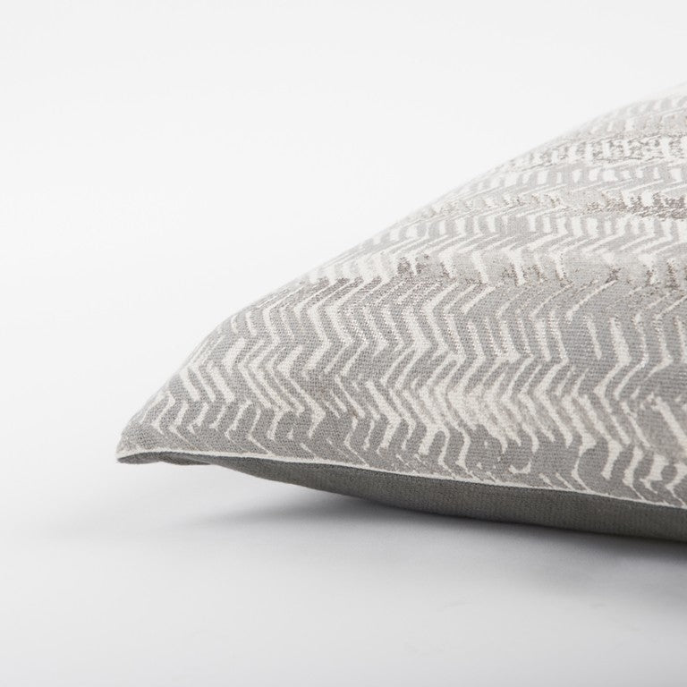 Gray Silver Metallic Tonal Print Throw Pillow FurniFindUSA