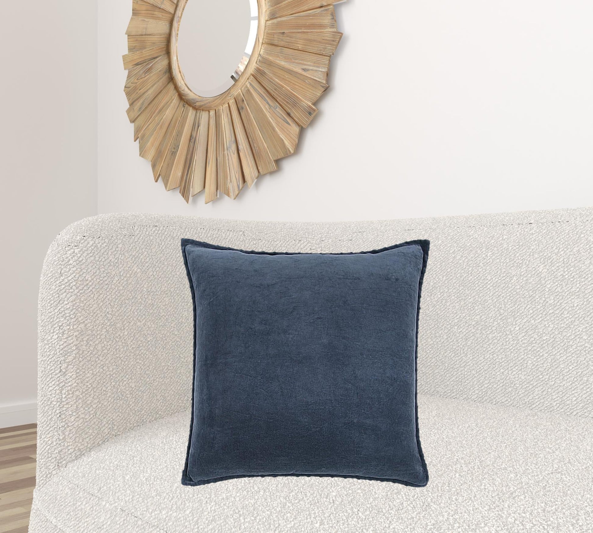 Indigo Solid Pearl Beaded Edge Throw Pillow FurniFindUSA