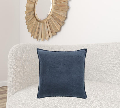 Indigo Solid Pearl Beaded Edge Throw Pillow FurniFindUSA