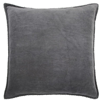 Dark Gray Solid Pearl Beaded Edge Throw Pillow FurniFindUSA