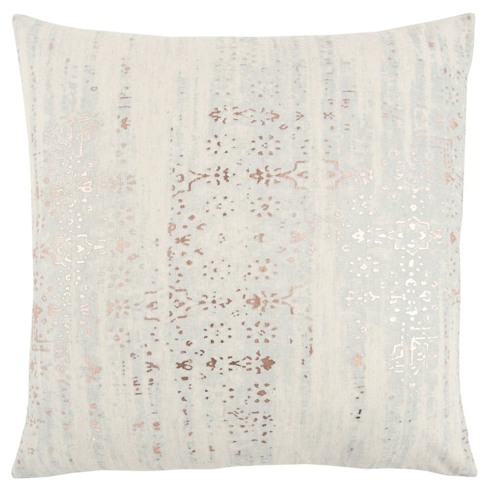 Ivory Silver Distressed Vintage Throw Pillow — view 1