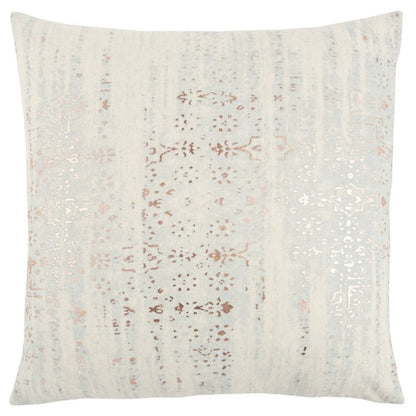 Ivory Silver Distressed Vintage Throw Pillow HomeRoots
