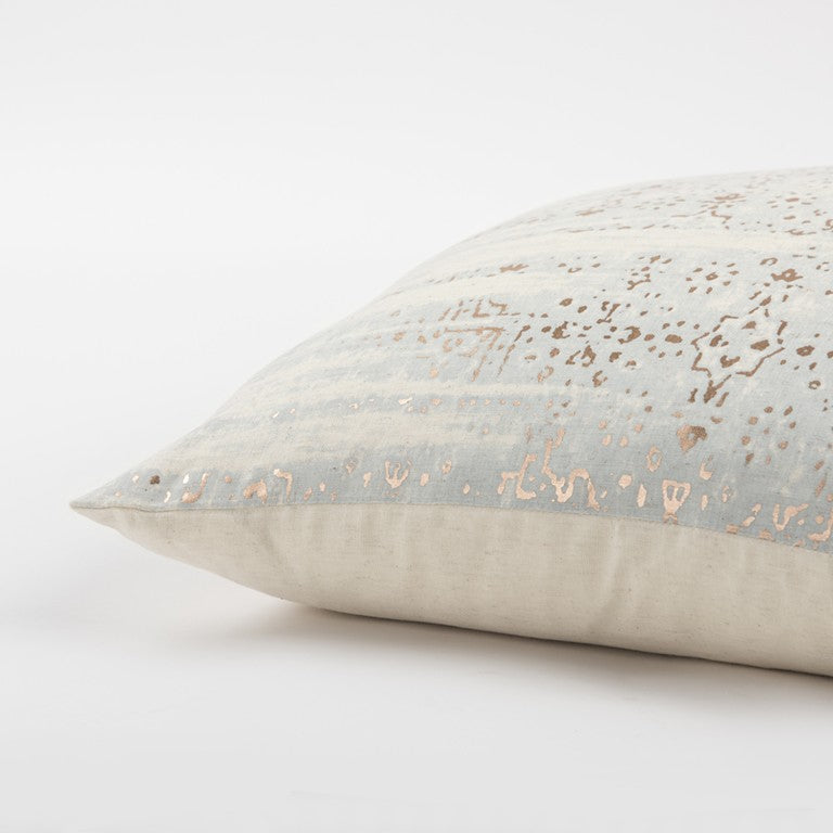 Ivory Silver Distressed Vintage Throw Pillow FurniFindUSA