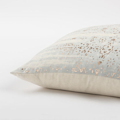 Ivory Silver Distressed Vintage Throw Pillow FurniFindUSA